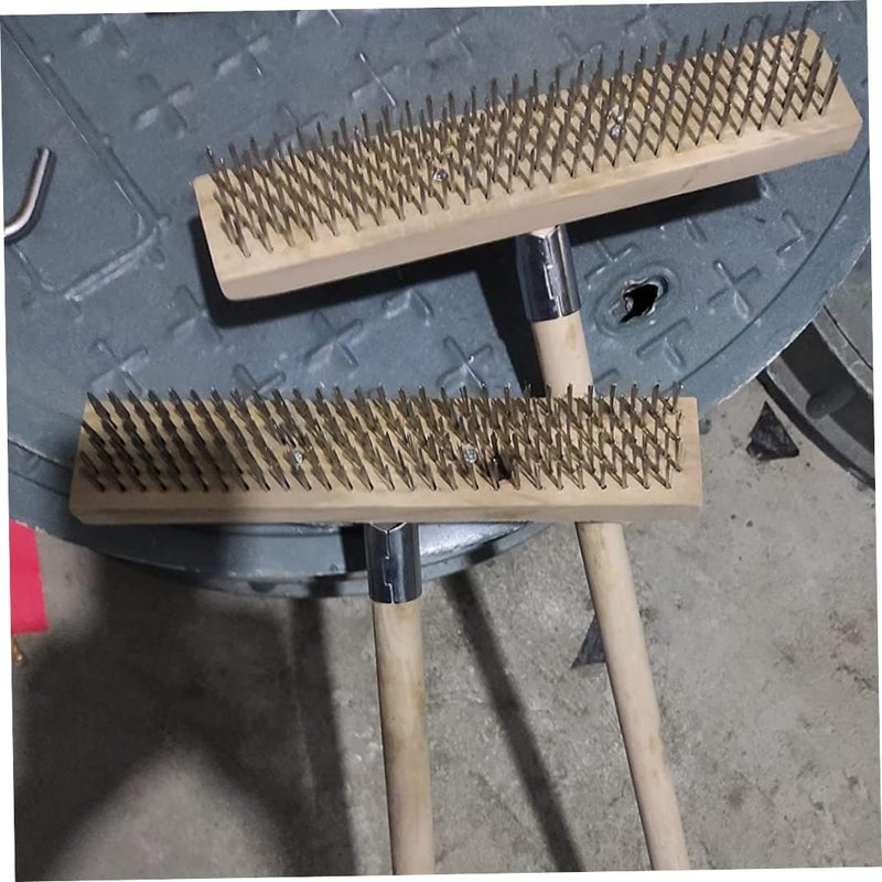 woobles Steel Bristles For Cleaning, 12 Inch Stiff Steel Wire Broom Head, Sweeping Brush, Heavy Duty Outdoor Yard Brush Steel Bristles for Cleaning, Floor Scrubbing Brush - Image 2